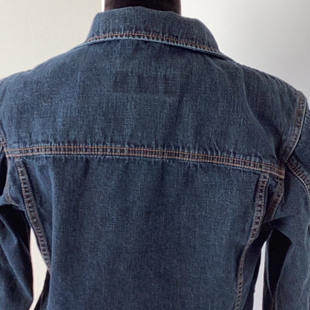 Eddie Bauer dark wash denim blue jean jacket. Women’s size small - Picture 15 of 16